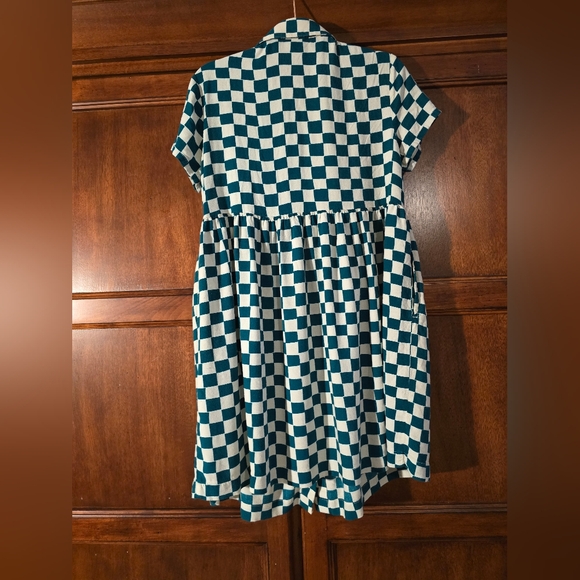 Hannah Anderson Girls Checkerboard Button Front Shirt Dress Sz8 - Picture 4 of 4